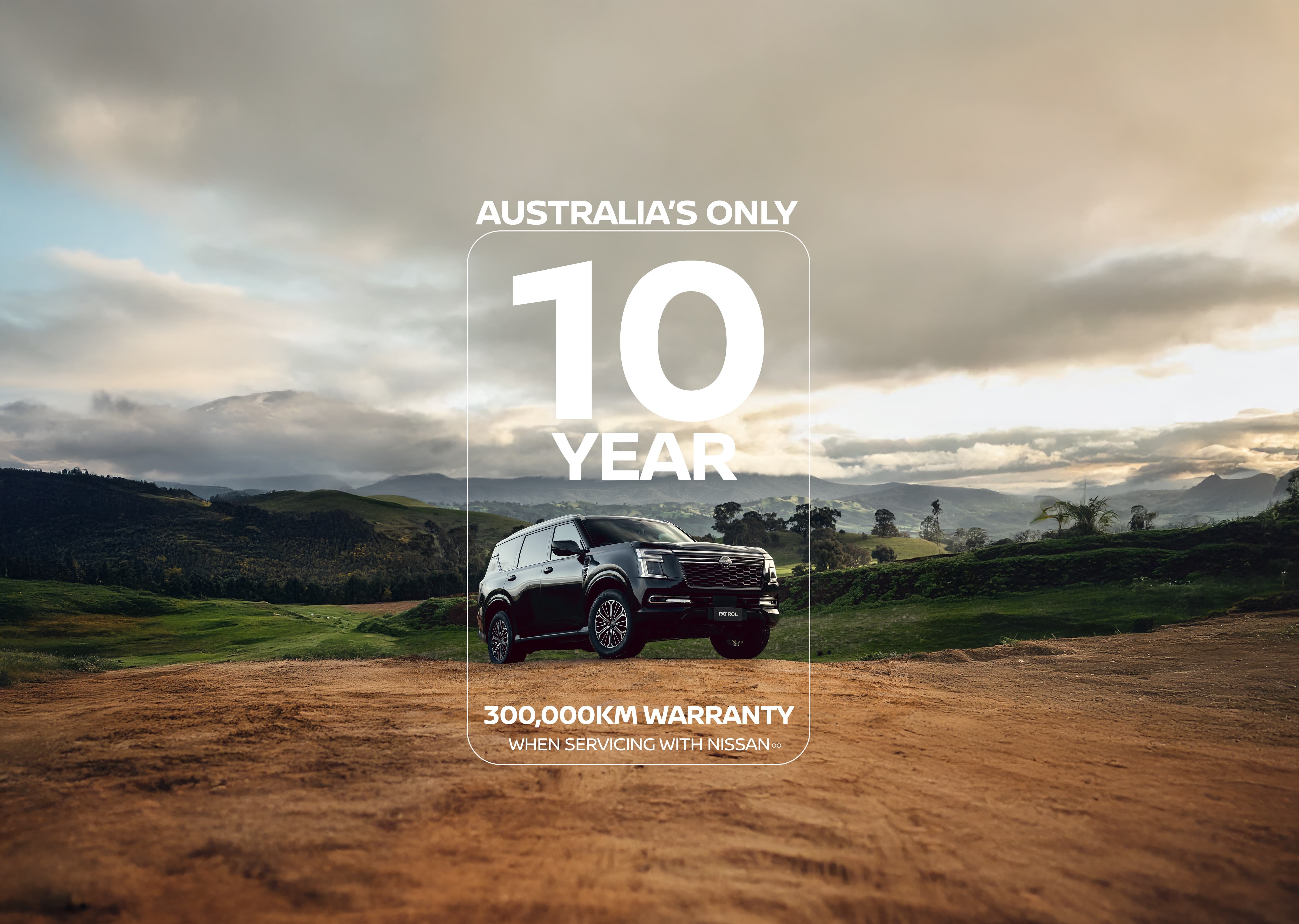Australia's only 10 year 300,000km warranty when servicing with Nissan